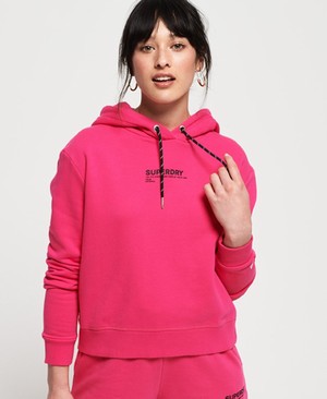 Superdry Elissa Cropped Női Kapucnis Pulóver Rózsaszín | HLCJT2143